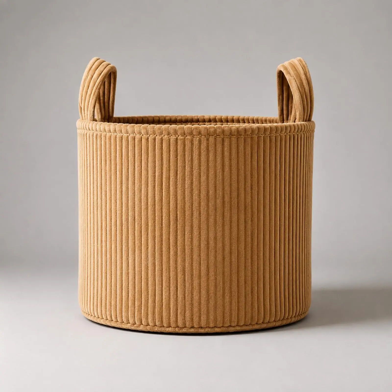 Cotton Storage Basket with Handles for Laundry Toys and Throws in Bedroom Living Room Organizer