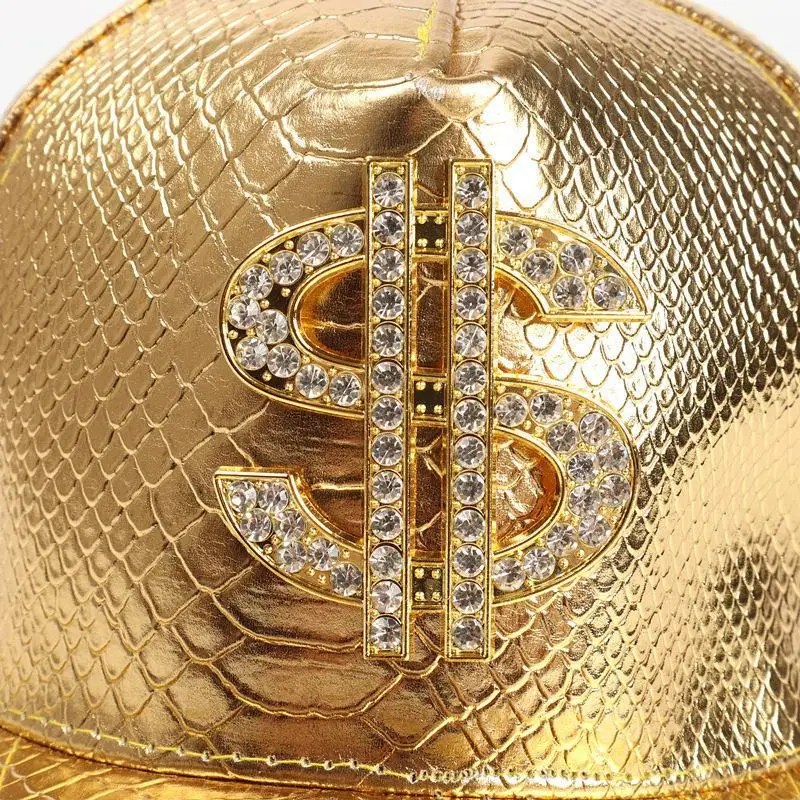 Crocodile Hat Gold Dollar Symbol Korean Hip Hop Hat Hip Hop Flat Hat Visor Baseball Cap