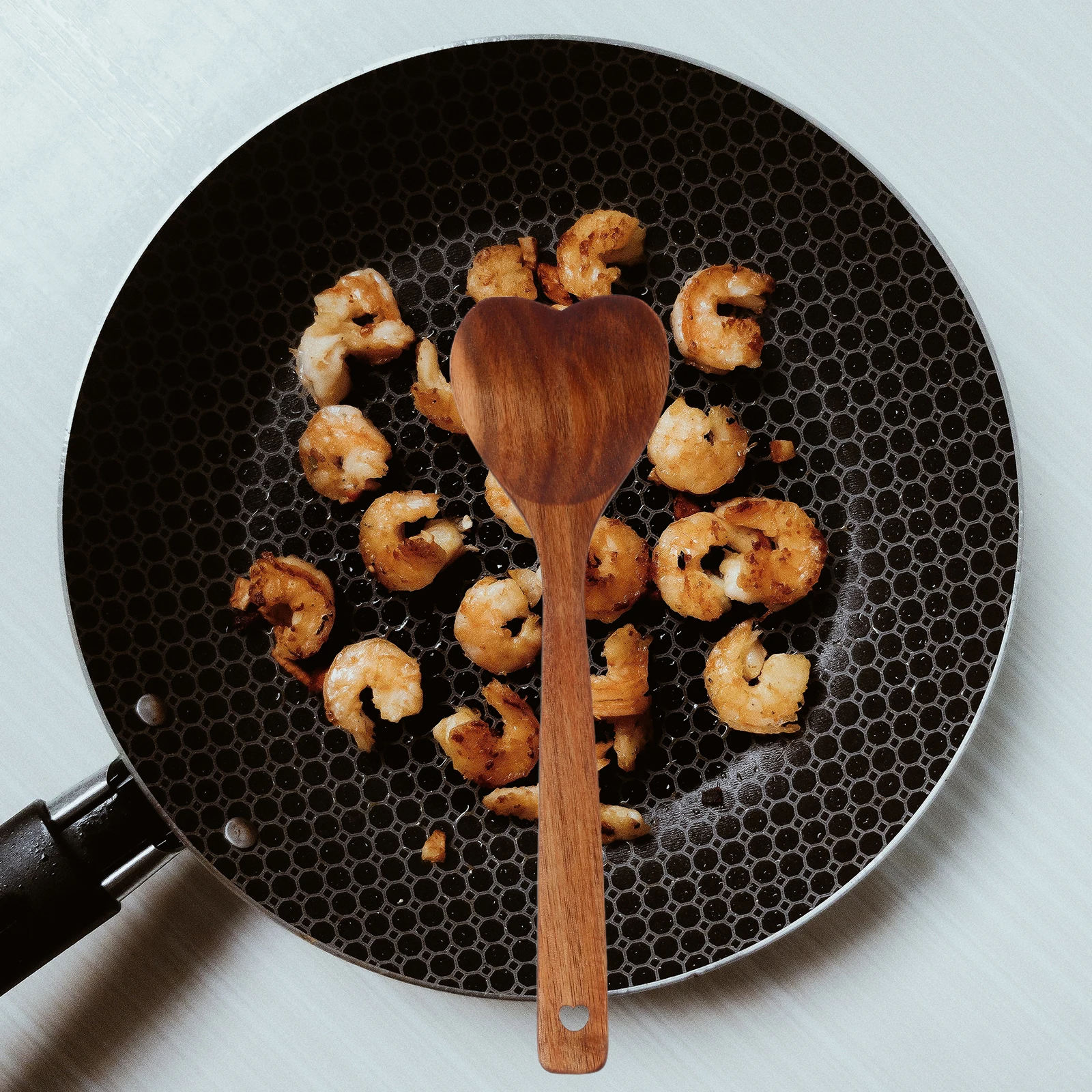 

Heart Shaped Wooden Cooking Utensil Brown Mixing Spoon Large Kitchen Tool Wood Serving Spoon Easy Clean Gift Idea