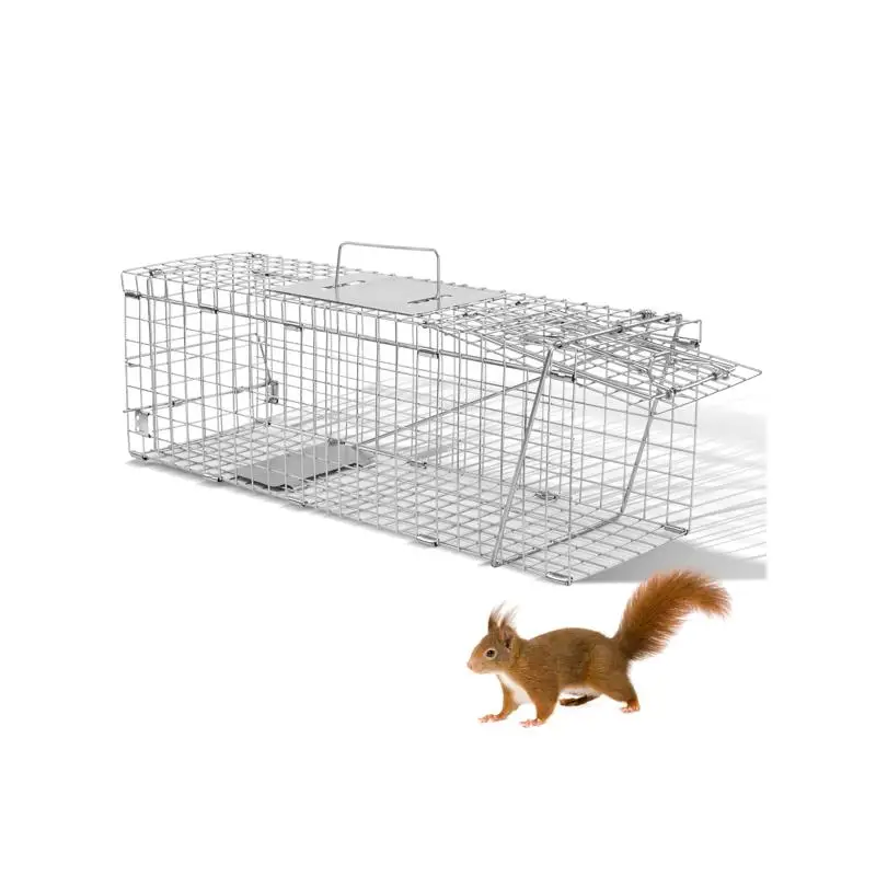 

Сверхмощная 24-дюймовая ловушка для живоих животных, складная конструкция для енотов, кошек, кроликов, белков, шкуфов, родинок, желудок и опосудов,