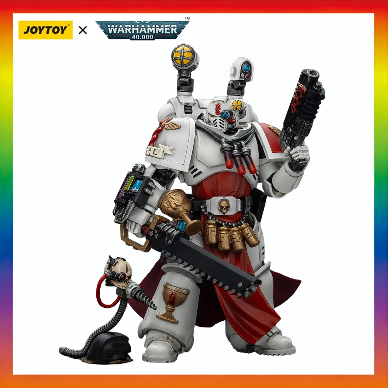 

Original JOYTOY Warhammer 40K Blood AngelsSanguinary Priest with Heavy Bolt Pistol Chainsword and Narthecium Scale1/18 Animation