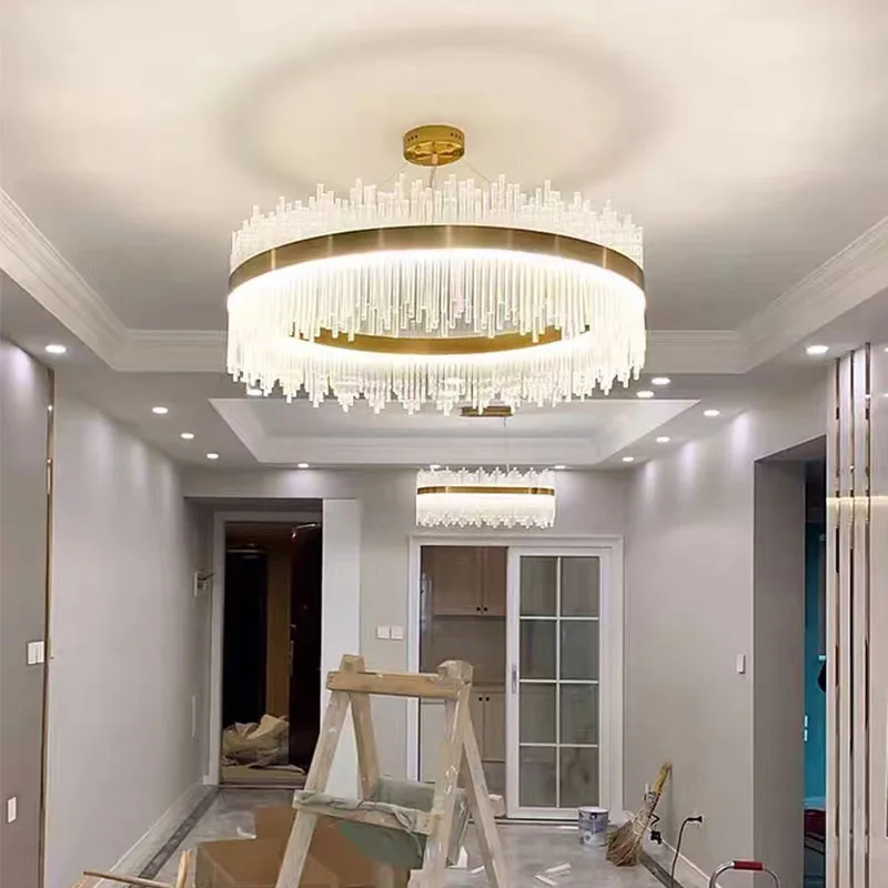 

Modern luxury crystal chandelier LED living room lighting hotel lobby bedroom villa nordic interior hanging chandelier home deco