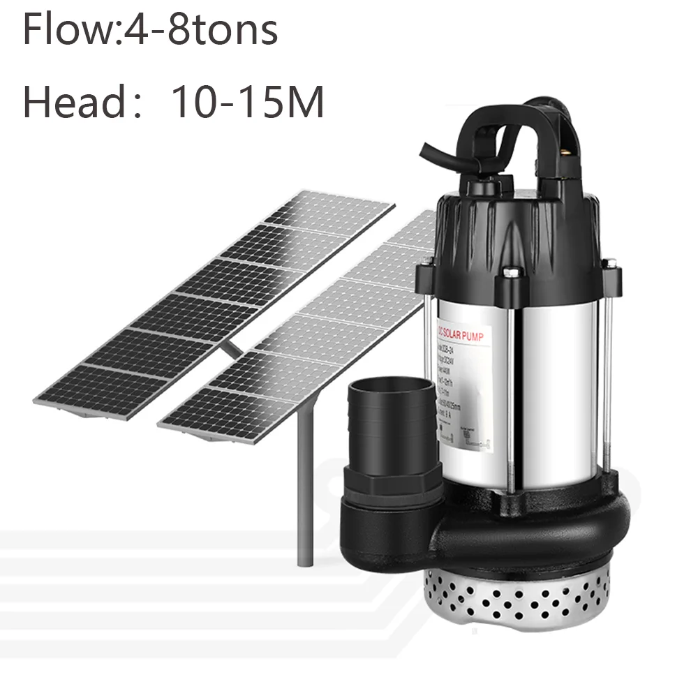 

High Flow Solar Farm Irrigation Submersible Pump Brushless Motor Solar Water Pump 10MHead Power 400W DC48V Hourly Flow Rate 8T