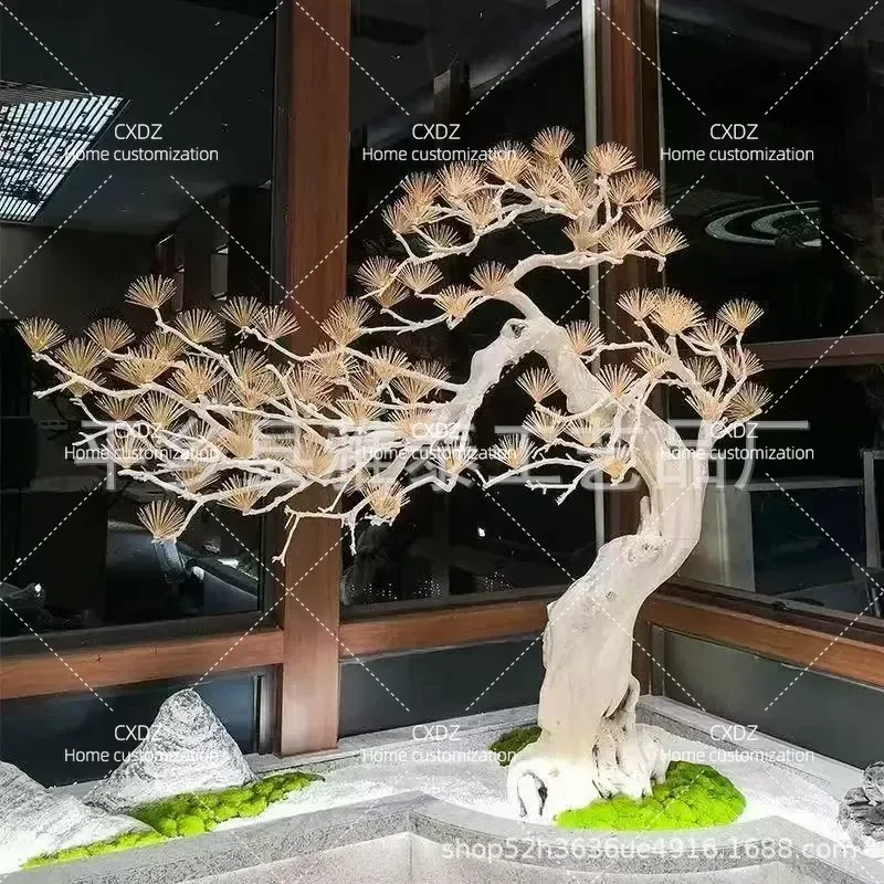 Large Artificial Cedar Tree Simulation Welcome Pine Model Landscaping Decorative Toothpick Pine Ornament for Indoor Outdoor