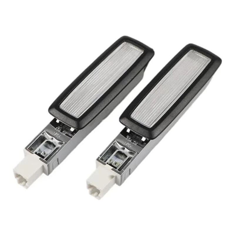 37JE Interior Mirror Lamp Assembly Pair, Sun Shade Light Housing Set with Clip-In Base, Clear Lens, and 2 Piece 3ED947109A