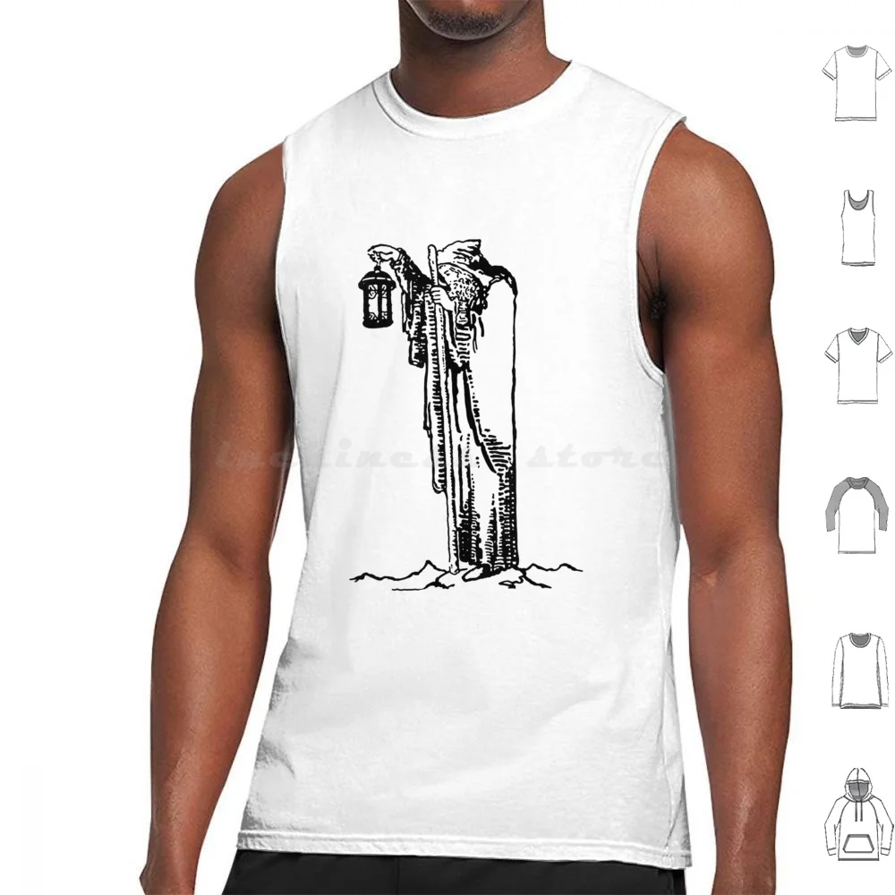 The Hermit-Line Drawing-Tarot Tank Tops Print Cotton Jason Bonham Houses Of The Holy Iv Iv Heart Stairway To Heaven