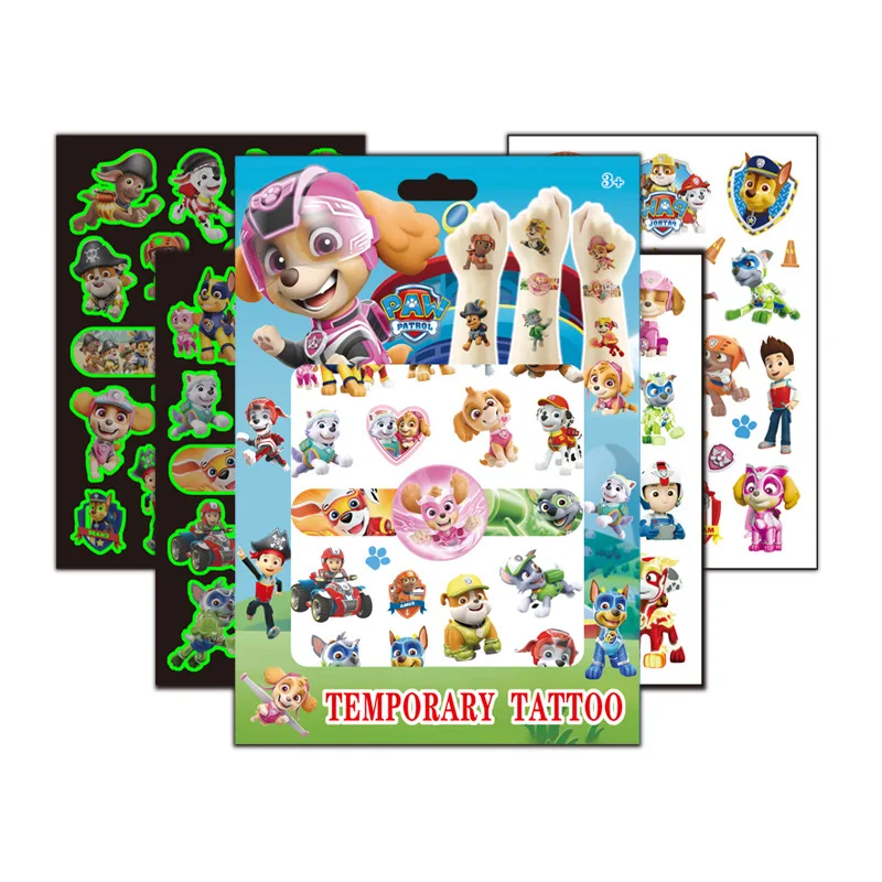 

Paw Patrol Child Temporary Tattoo Stickers PAW Patrol Luminous Tattoo Stickers Paw Sticker Award Stickers Periphery Party Favors
