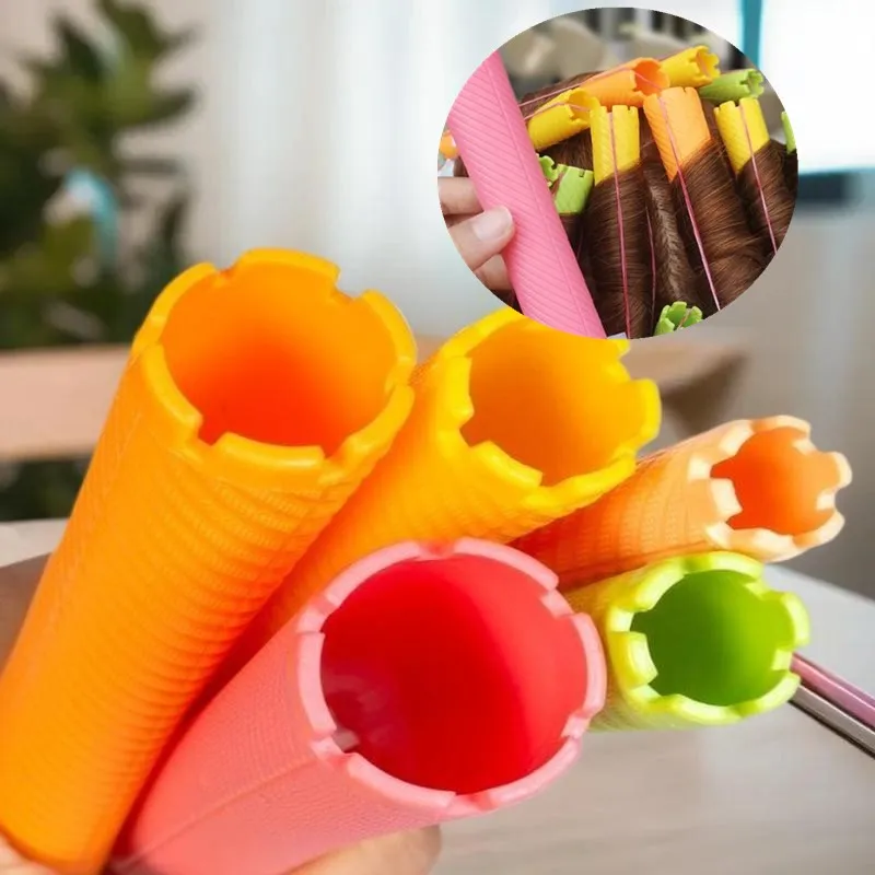 6pcs Heatless Hair Curler No Heat Hairs Rollers Soft Curling Rod Pull Core Lazy Curls Rods Wave Formers Styling Tools