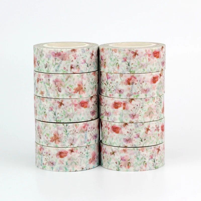 

10pcs/lot Decorative Cherry blossoms Sakura Washi Tapes Paper DIY Scrapbooking Japanese Masking tape Wholesale Stationery