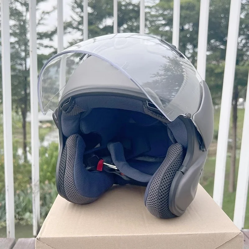 VZ-RAM High Quality ABS Classic 3/4 Open Face Helmet,For Harley Motorcycle And Cruise Motorcycle Protection Helmets,Matte gray