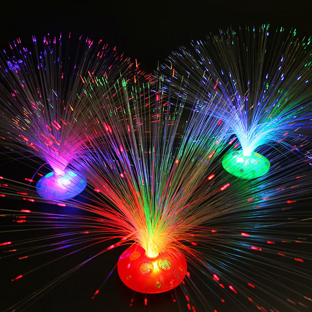 Colorful Fiber Optic Lamp LED Luminous Desktop Night Lights Creative Holiday Decoration Props Camping Starry Sky Atmosphere Lamp