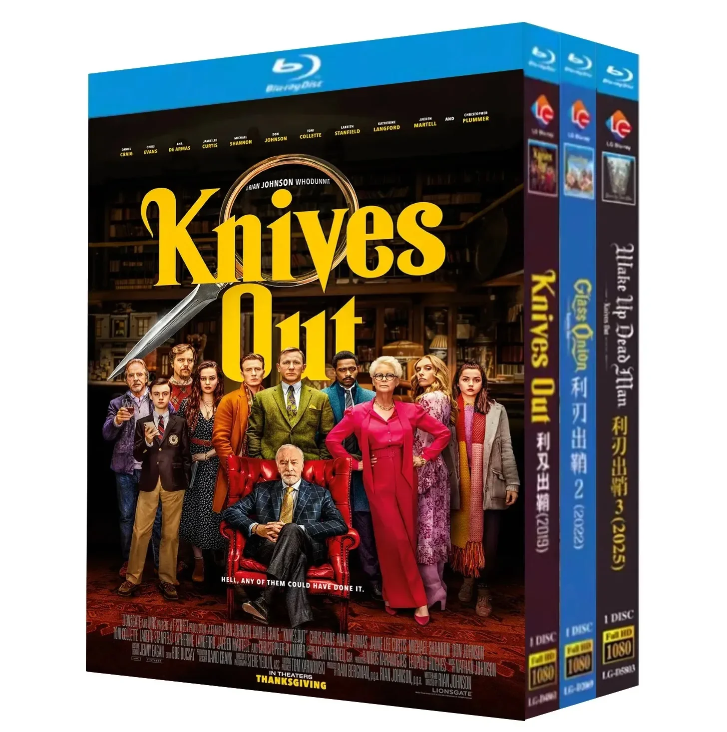 Knives Out 1-3 (2019-2025) 3-Disc Blu-ray High Definition BD YIHUI
