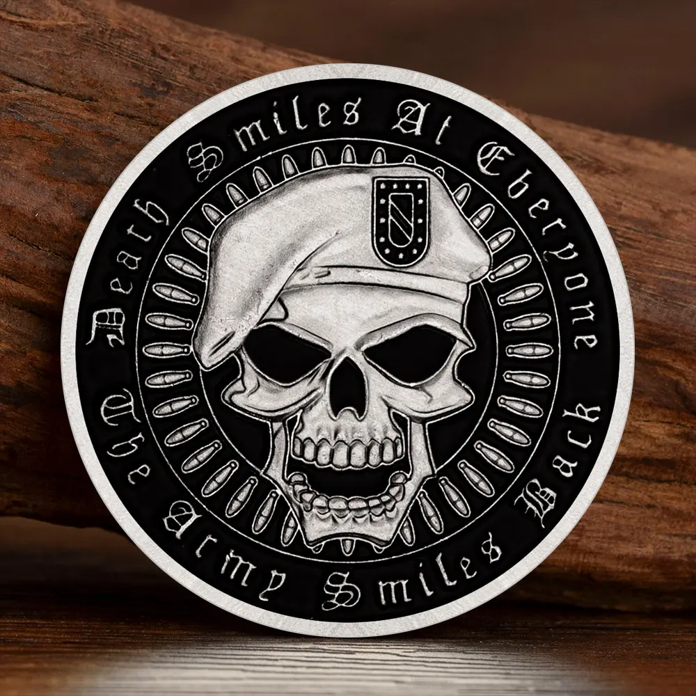 نمط جمجمة فضية قديمة عملات عسكرية أمريكية قسم الولايات المتحدة حارس السواحل البحرية تذكارية عملة هدية قابلة للجمع #5