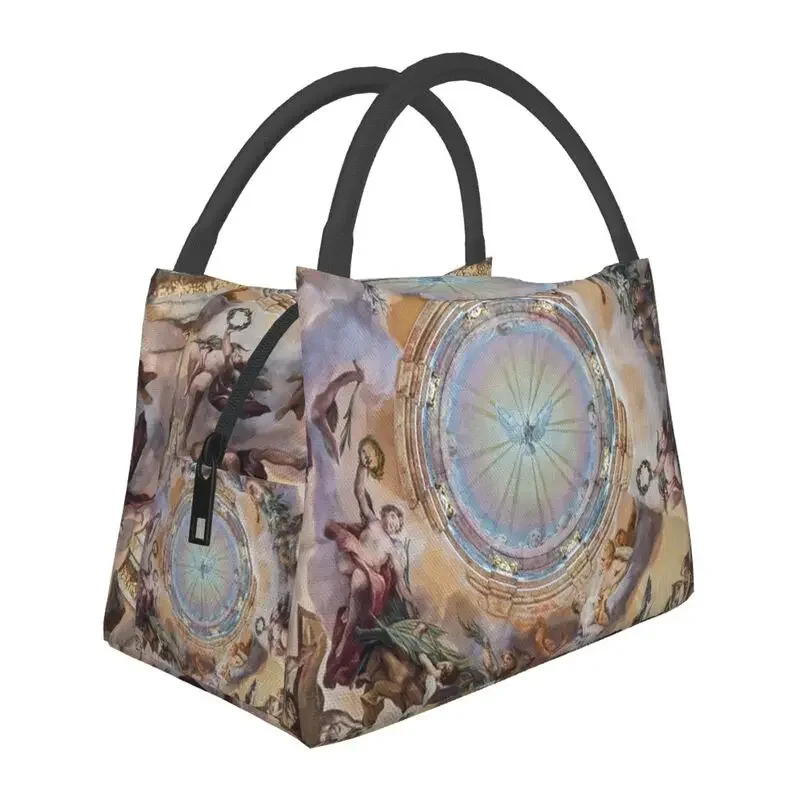 Dome Fresco Of Melk Abbey Church Insulated Lunch Tote Bag Women Baroque Resuable Thermal Cooler Bento Box Outdoor Camping Travel