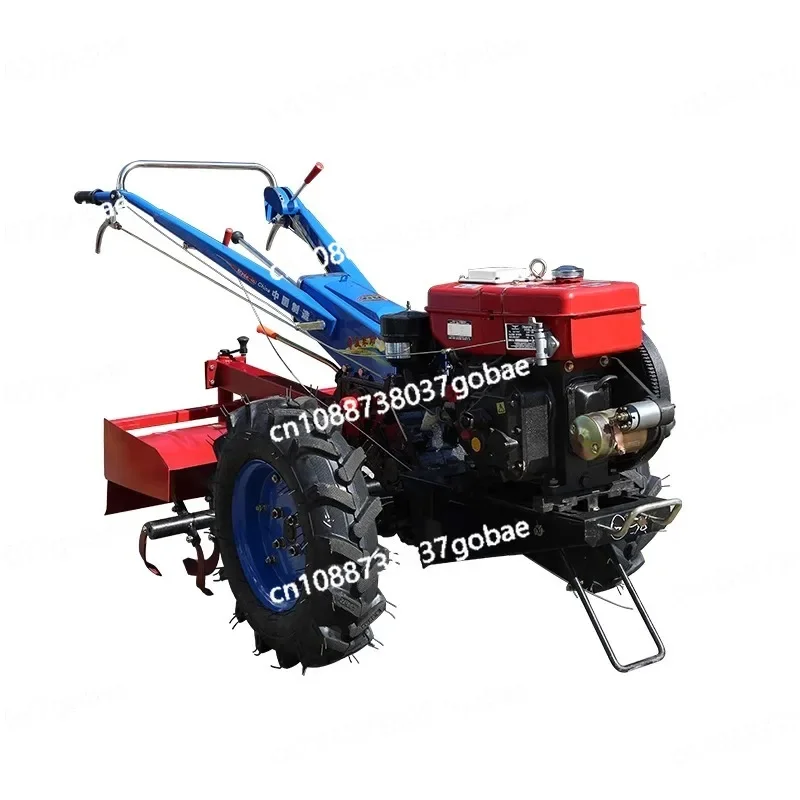 Multipurpose Walking Tractor - Rotary Machine Tiller, Power Generation Diesel Engine, 8 Horse Riding Electric Motor, for Sale