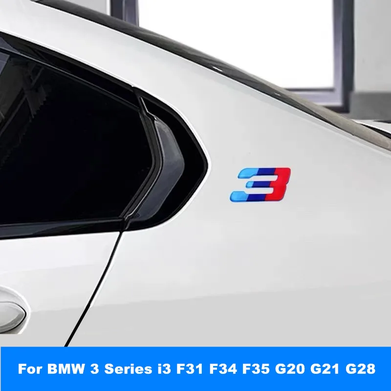 

Sport Edit Car Rear Triangle Window 3 Number Logo Acrylic Badge Decal Trim Sticker For BMW 3 Series i3 F31 F34 F35 G20 G21 G28