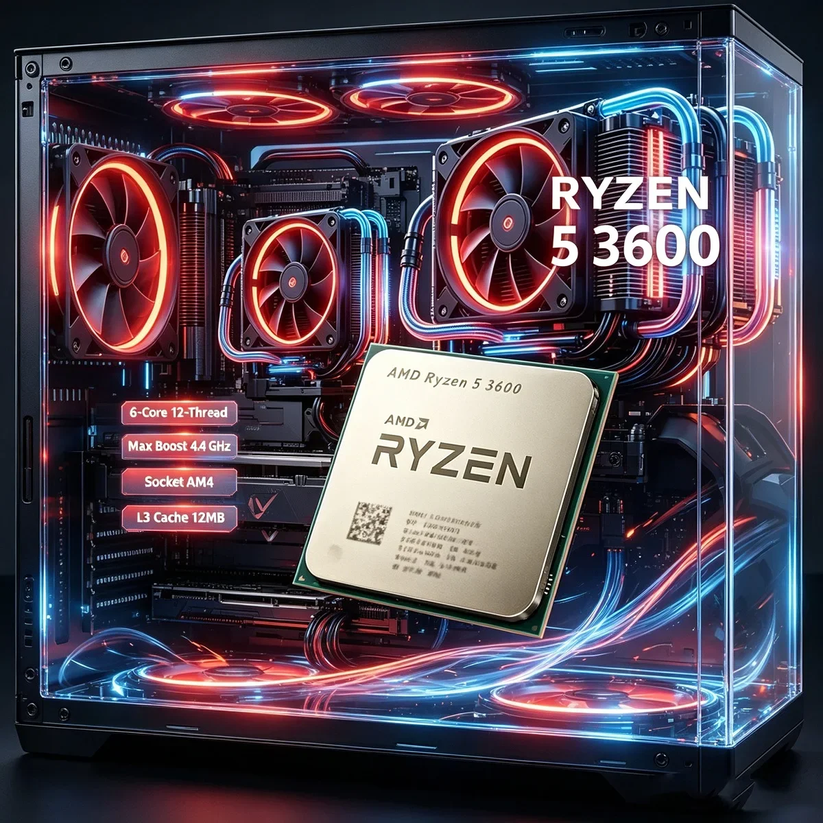 

AMD Ryzen 5 3600 R5 3600 CPU Processor 3.6GHz Six-Core Twelve-Thread Desktop Processor AM4 Socket 7nm 65W DDR4 L3 32M