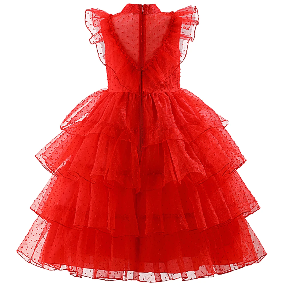 فستان ليديا ديتز-شبح العروس الرعب تأثيري للفتيات ، ثوب تول ، الحجاب والقفازات للأطفال ، هالوين ، حفلة عيد الميلاد ، فستان ، 3-14 سنة