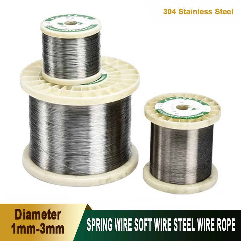 304 Stainless Steel Spring Wire Soft Wire Steel Wire Rope Handmade DIY Jewelry and Model Making 1mm/1.2mm/1.5mm/2mm/2.5mm/3mm