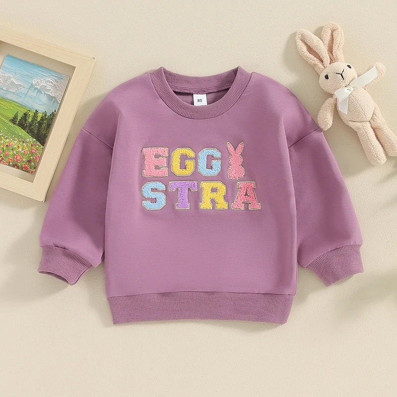 Toddler Easter Shrit Baby Girl Outfit Crewneck Bunny Sweatshirt Long Sleeve Shirts Holiday Clothes