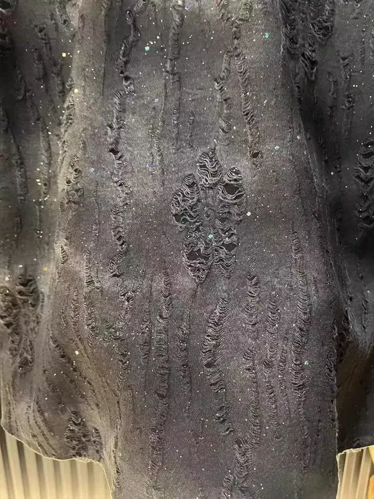 반팔 New In Tops & Tees Round Neck Gradient Colour Sequin T Shirt Man Clothes Summer Men Short Sleeve Oversized T Shirt Camisetas