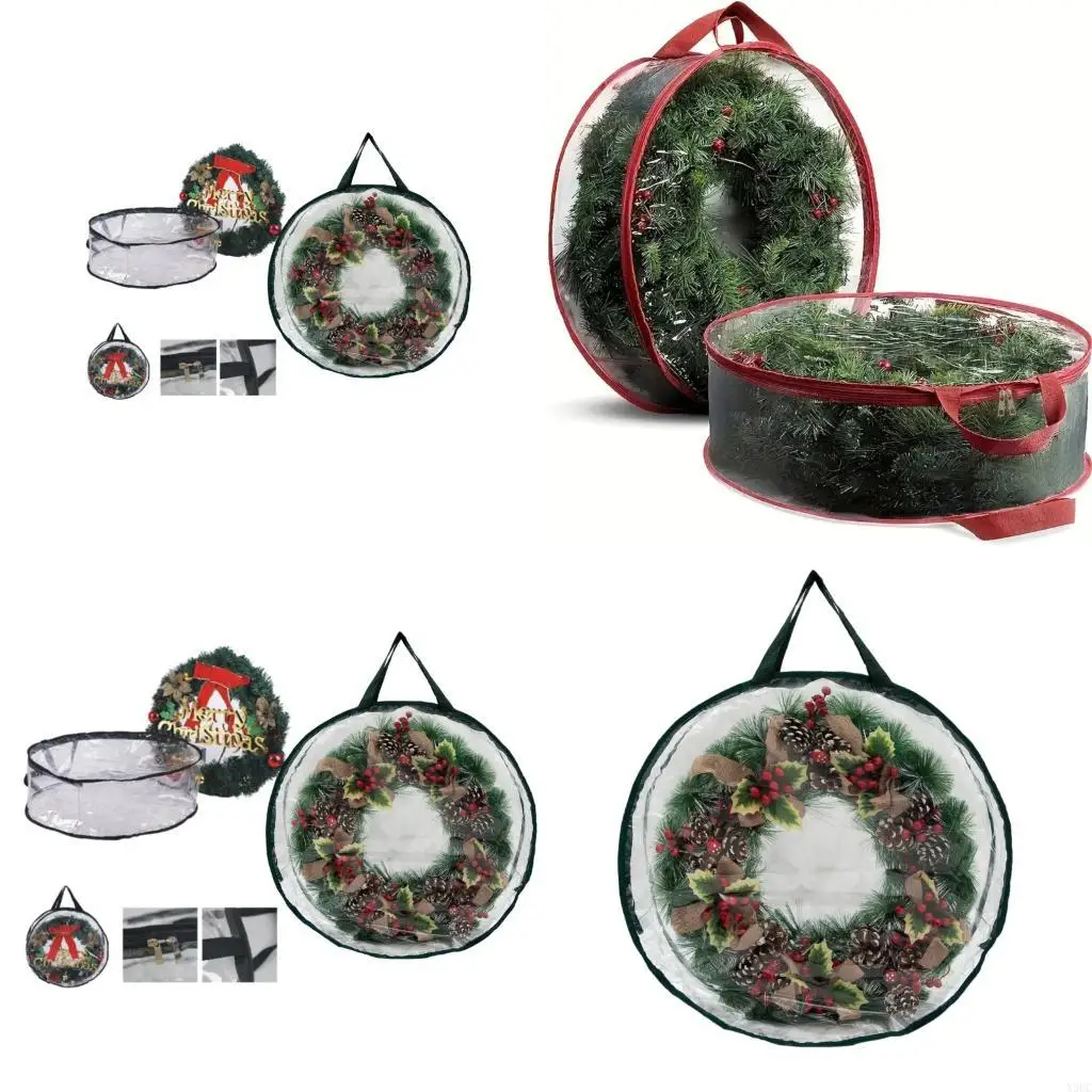 

Контейнер для хранения венков с прозрачным дизайном, водонепроницаемая крышка для орнамента X3UC