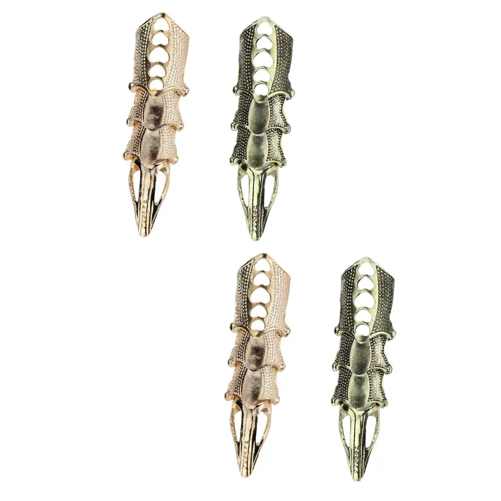 

4pcs Metal Joint Rings Cool Halloween Finger Accessories Personalized Decorative Knuckle Wear Comfortable Gifts