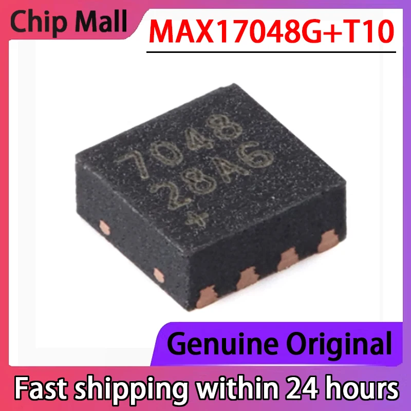 2PCS New Original MAX17048G+T10 Silk Screen 7048 DFN-8-EP Battery Level Meter Chip 2.5V-4.5V I2C Interface in Stock