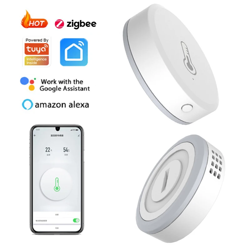 Tuya inteligente zigbee 3.0 sensor de temperatura e umidade monitor remoto cena inteligente segurança com vida inteligente app alexa google casa