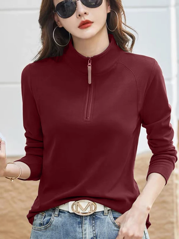 

Двусторонняя утепленная толстовка с длинными рукавами для женщин, модная, теплая, с воротником-стойкой, для осени и зимы, новый корейский стиль