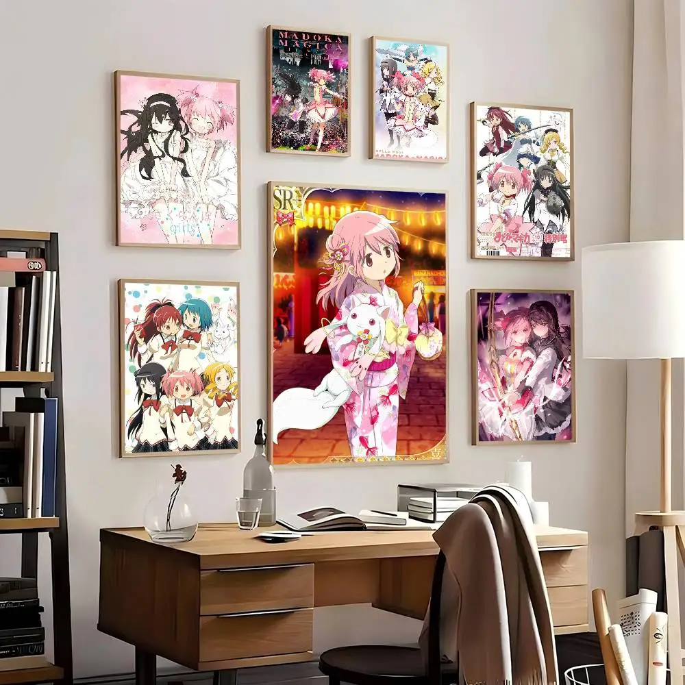 Puella Magi Madoka Magica Posters Living Room Bar Cafe Quality Canvas Vintage Style Comics Painting Art Home Wall Decor Picture