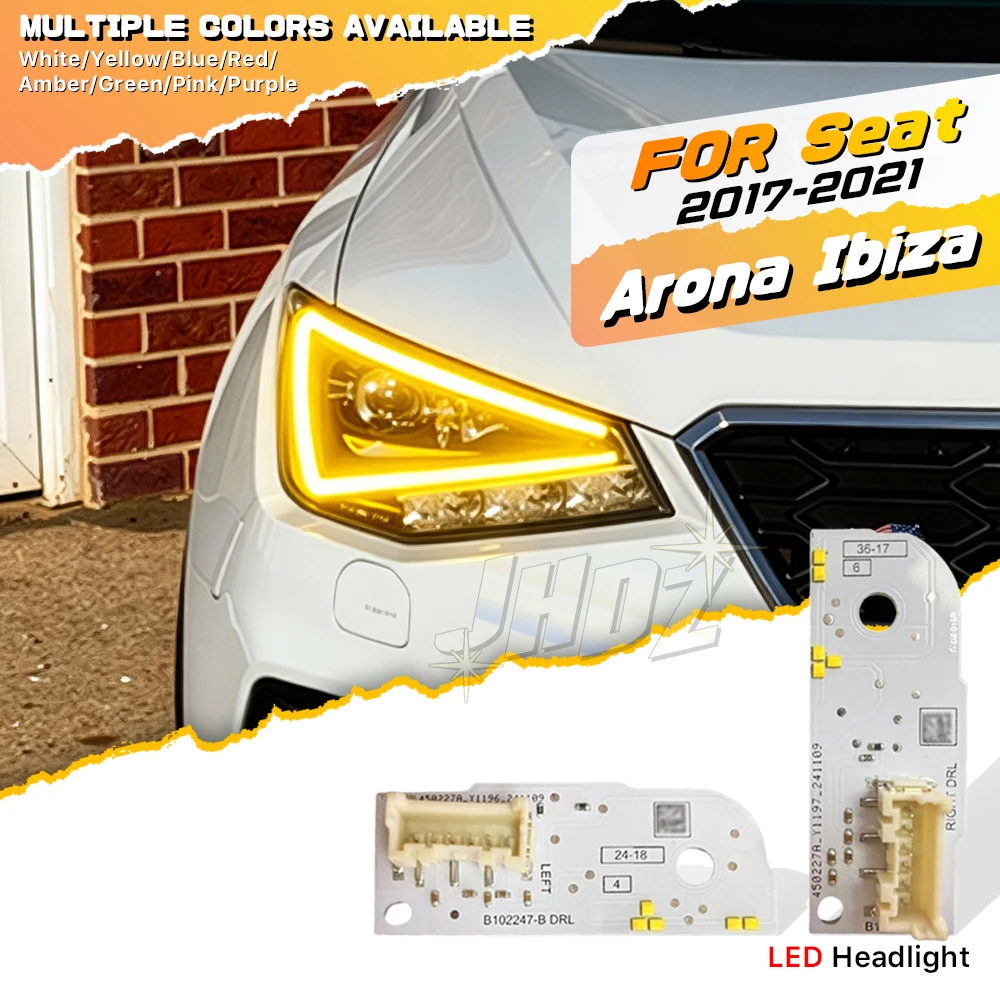 

Yellow Blue LED Red DRL Board Module 6F0941475 6F0941476 For SEAT Ibiza Arona 2017-2021 Daytime Running Light Car Accessories