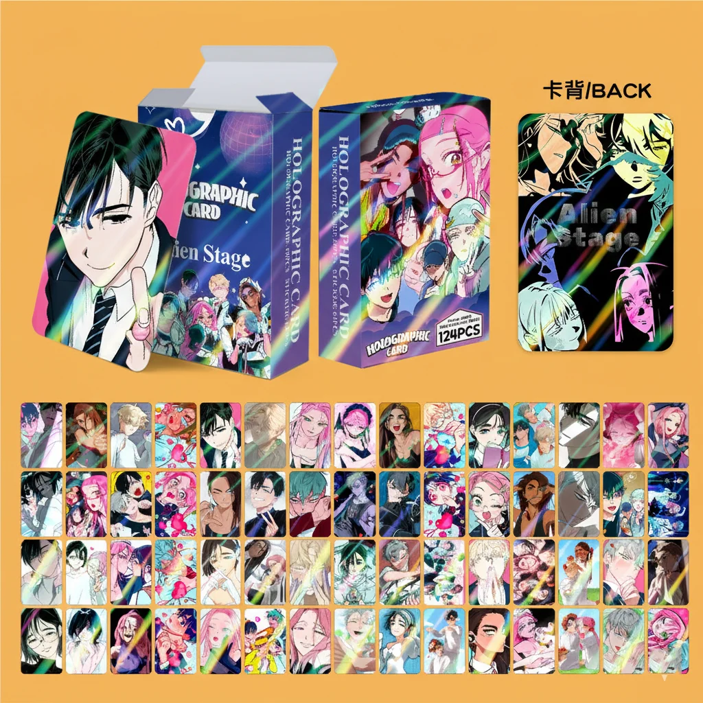 124PCS Korean Manga Alien Stage Photo Cards Set Collectible LOMO Card - Luka Hyuna Ivan with Bonus Stickers image 2