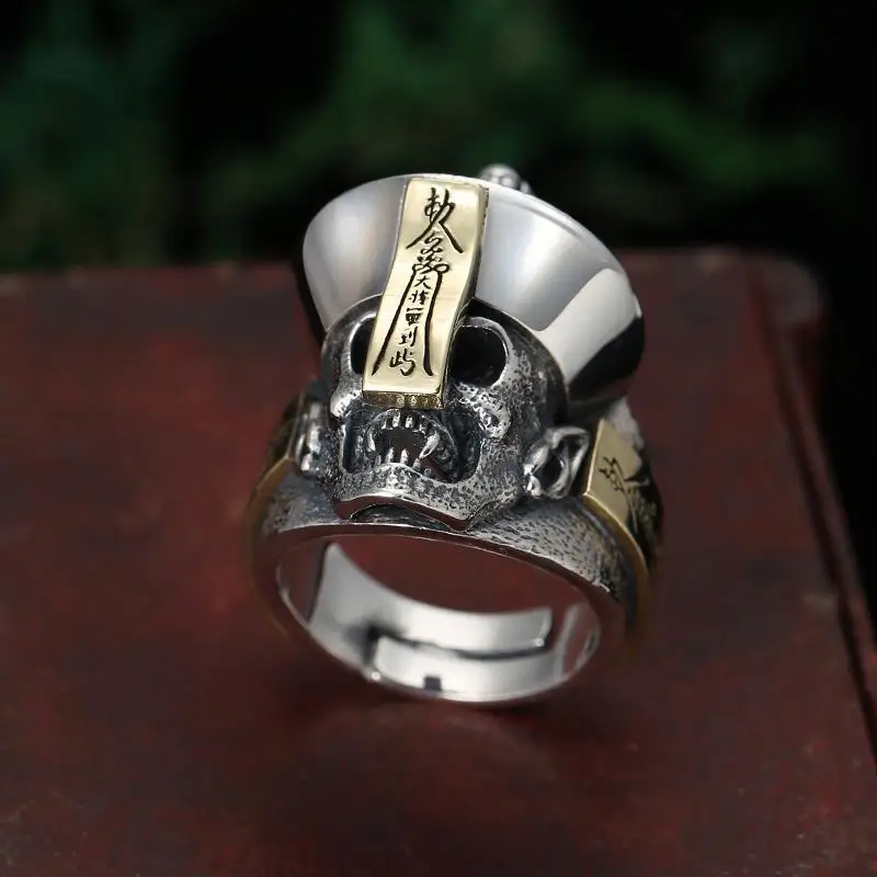 

Chinese Corpse Rings Vampire Skull Open Adjustable Ring for Men Jewelry Accessories