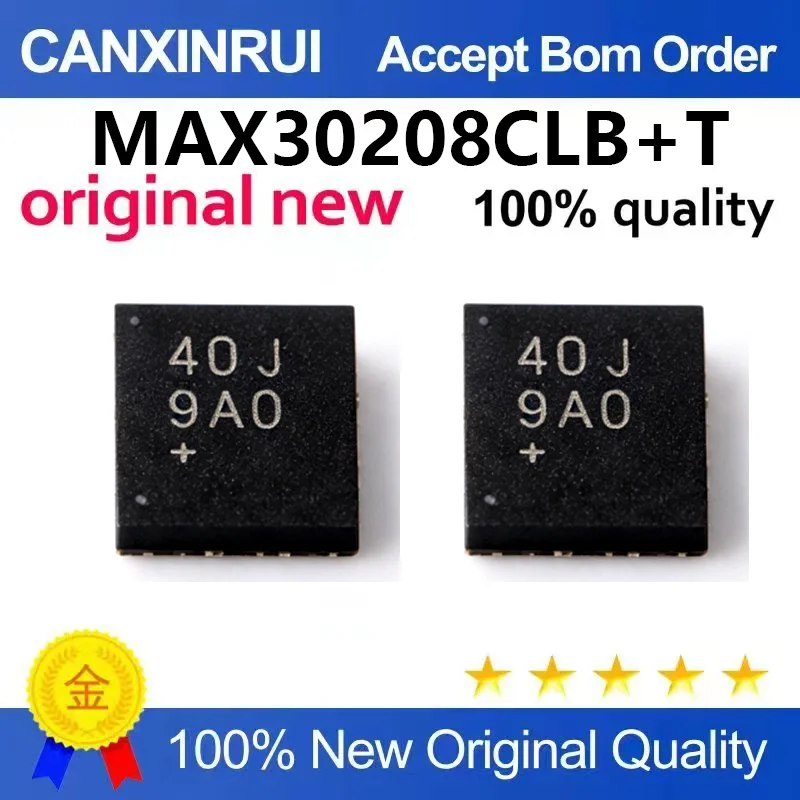 (5pcs-100pcs)New original MAX30208CLB+T silk screen ADJ LGA-10 high-precision digital temperature sensor IC