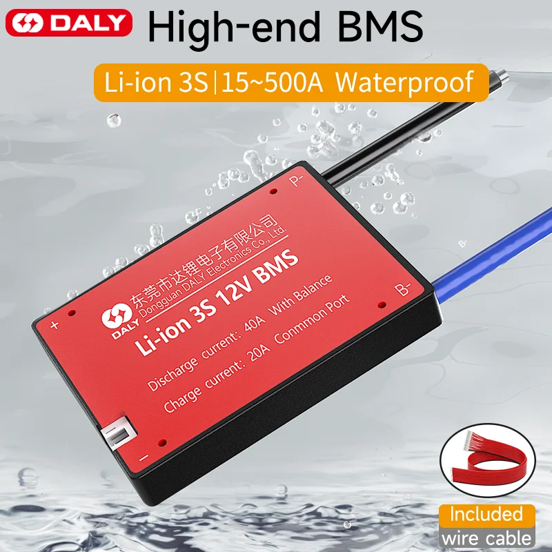 DALY 3S 12V Li-ion BMS 3S 11.1V 15A 20A 30A 40A 50A 60A 80A 100A
