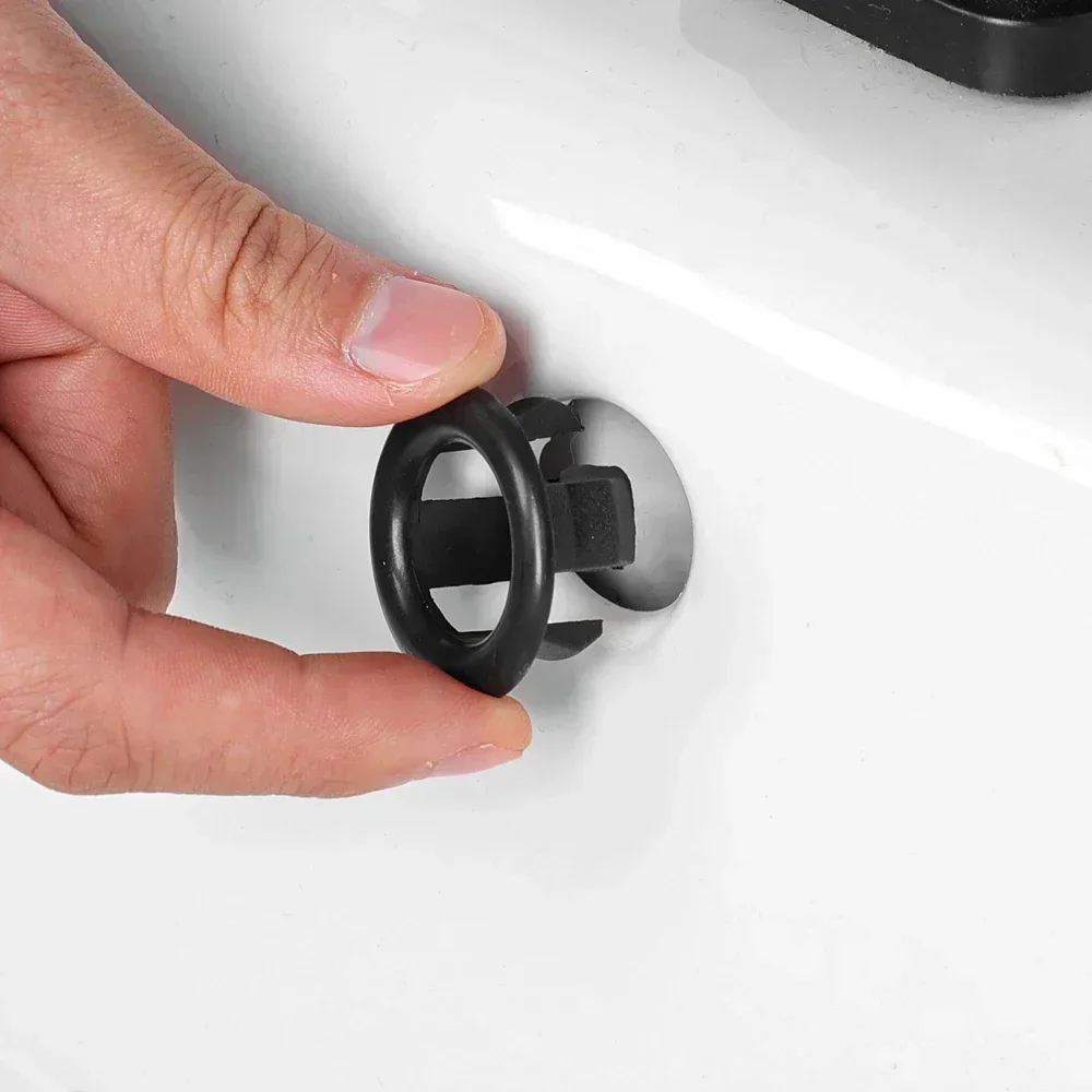 Coperchio per troppopieno per lavabo rotondo rivestimento per lavabo tappi per anello cavo da bagno lavandino per bagno coperchi per fori di troppopieno accessori per il bagno della cucina