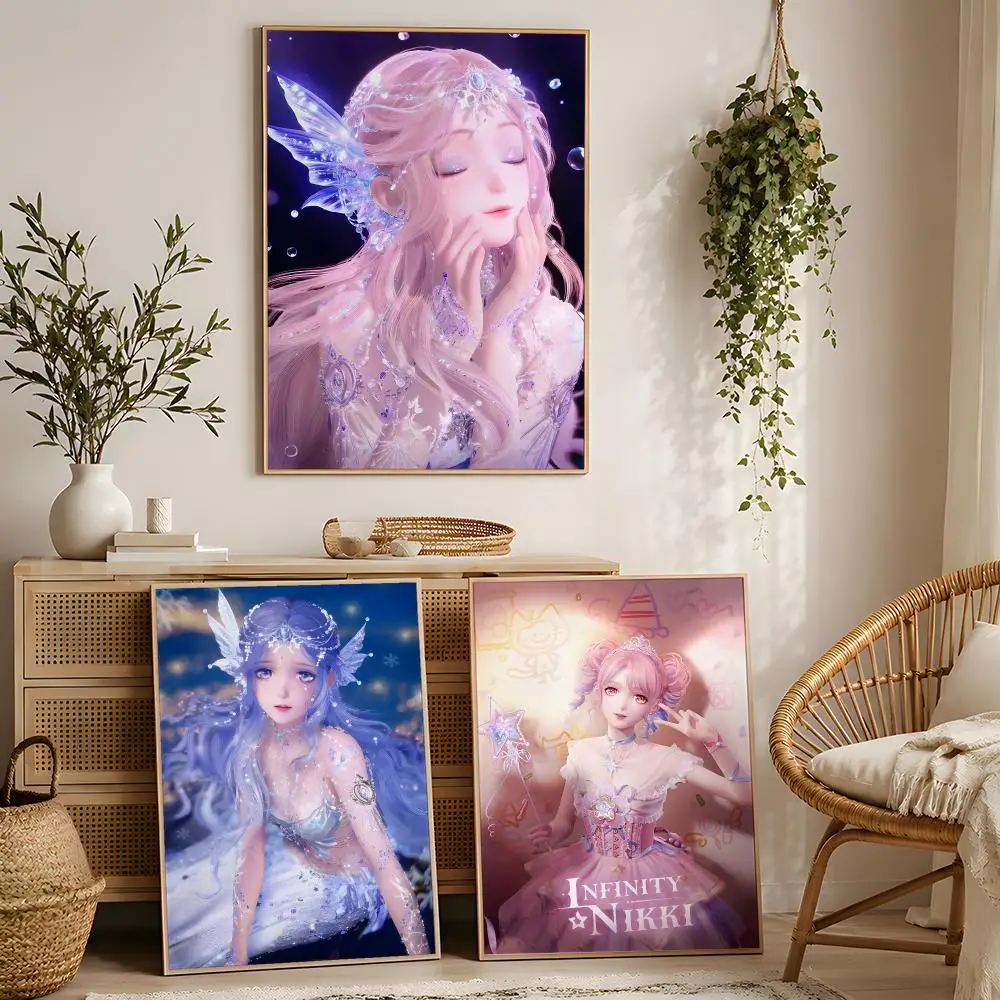 Video Game I-infinity Nikki Poster Stylized Art Textured Canvas Mural For Bedroom Living Room Interior Wall Decoration