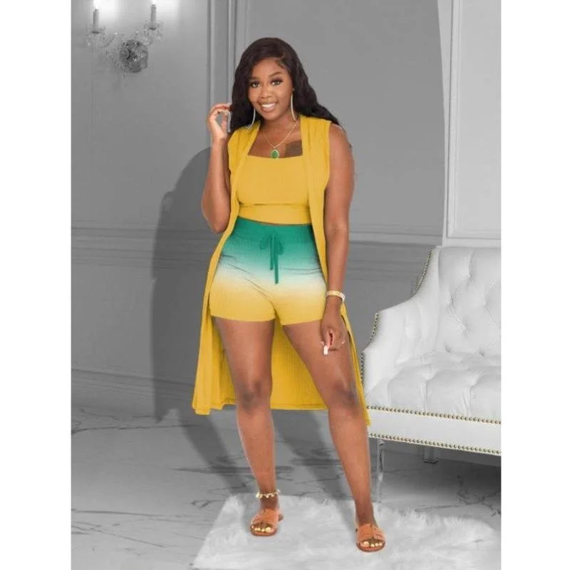 

Комплект Y 279: женский спортивный костюм с принтом омбре, повседневный, осенний, топ и брюки