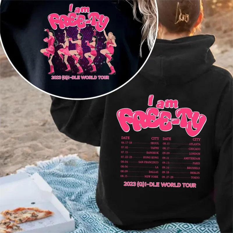 

GIDLE I Am FREE TY Hoodies Korean Y2k Fashion Men Women Sweatshirt Kpop (G)I-DLE Mi Yeon Minnie Jeon Soyeon YUQI Yeh Shuhua Tops