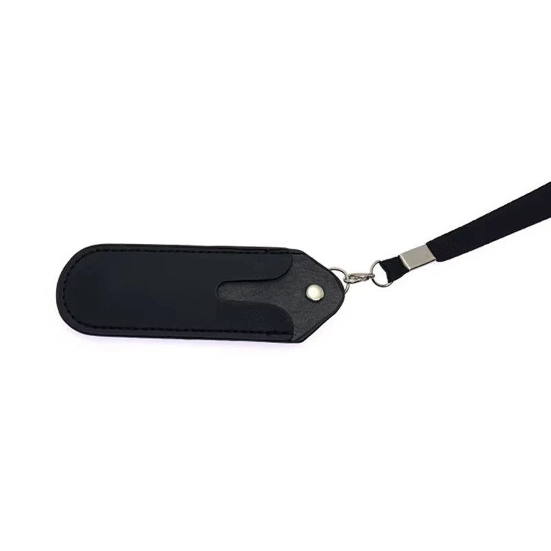 Black Leather Electronic Cigarette Holder Case Portable Vape Pen Pouch with Keychain Anti Scratch Protective Sleeve for Smoking