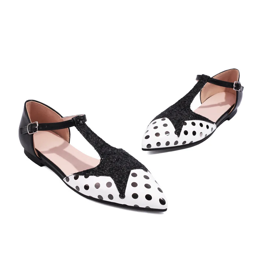 Pointed Toe Flat Heels Shoes Women Sandals T-tied Buckle Casual Women\'s Work Shoes