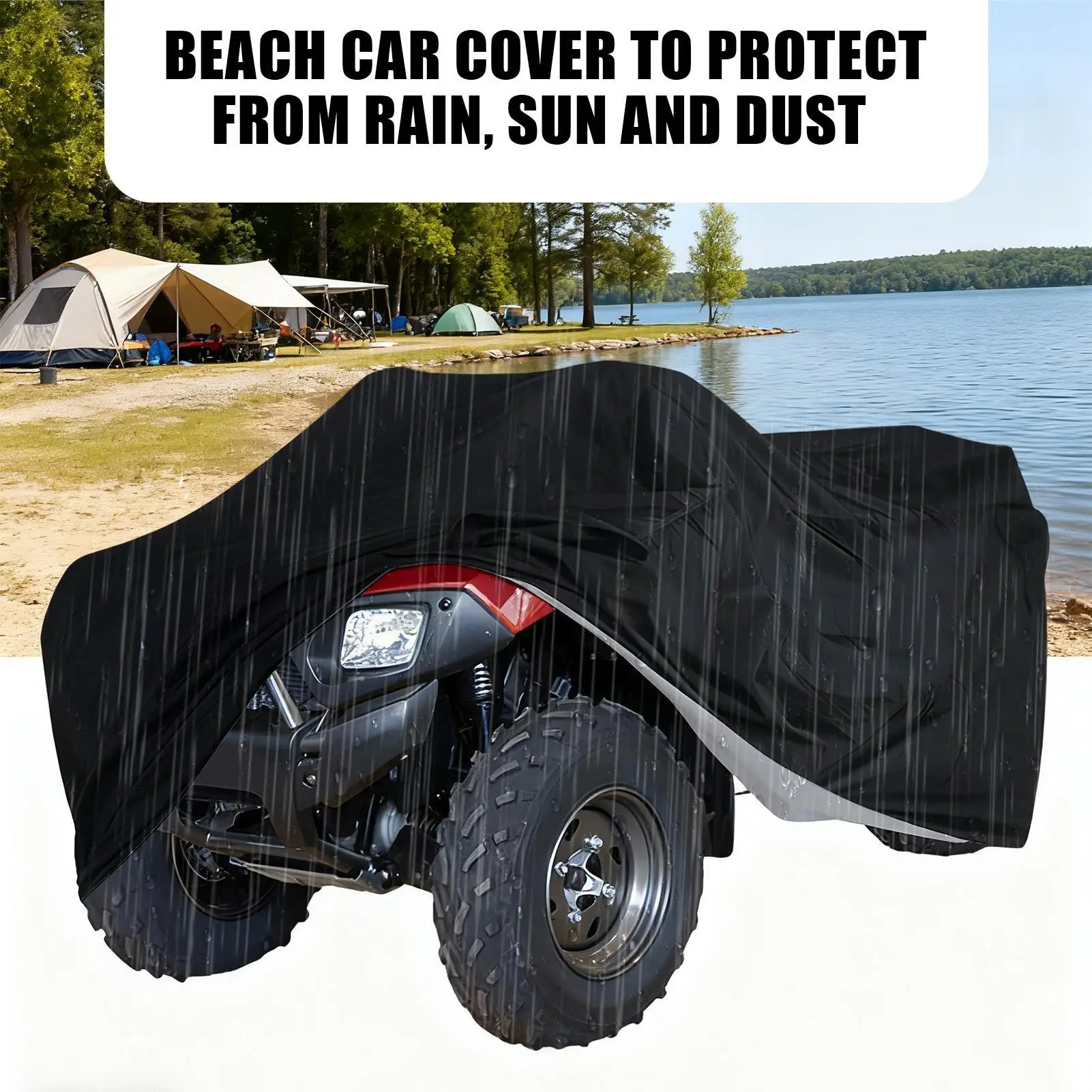 

ATV Cover 210D UV Protection Dustproof Protector Waterproof Tractor Cover ATV tractor cover foldable and easy to store Portable