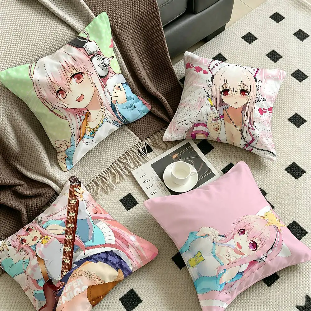 Beautiful Super S-Sonico Personalized Pillow Dust Cover Bedroom Kids Party Decoration Pillowcase Birthday Children Gift