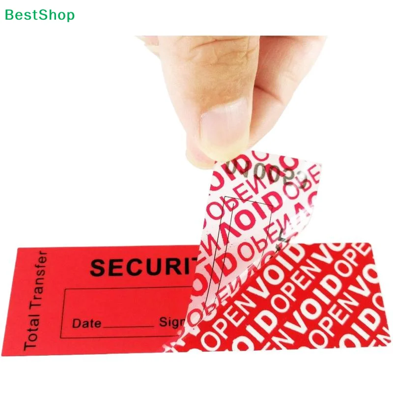 

♥ Наклейки с защитой от вскрытия - красные клейкие этикетки для конвертов, посылок и коробок