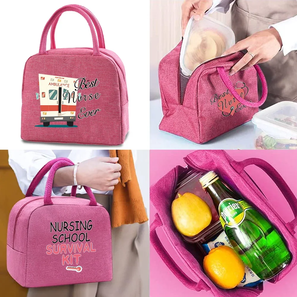 

Lunch Bag Children Thermal Lunch Pouch Women's Travel Picnic Food Cooler Portable Packet Organizer Handbag Insulated Canvas Bags