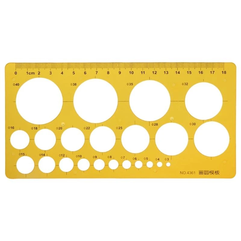 K Resin Circles Geometric Template Ruler Stencil Drawing Measuring Tool Students best sale