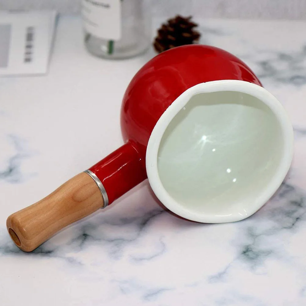 

Enamel Milk Pot Small Saucepan For Food Coffee Butter Warming Kitchen Cooking Pot Mini Porridge Pan Perfect On Induction