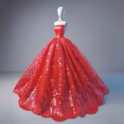 Genuine New for barbie clothes accessories 30cm doll dress princess wedding dresses evening dress lot gowns dress skirt