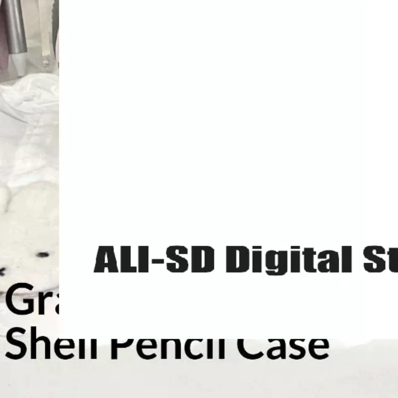 Print Pencil Case Shell Shape Large Capacity Pencil Pouch Multi-Layer Divided Portable Stationery Storage Bag 1PC Polka Dot